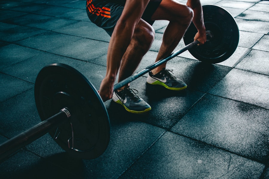 Man training in the gym